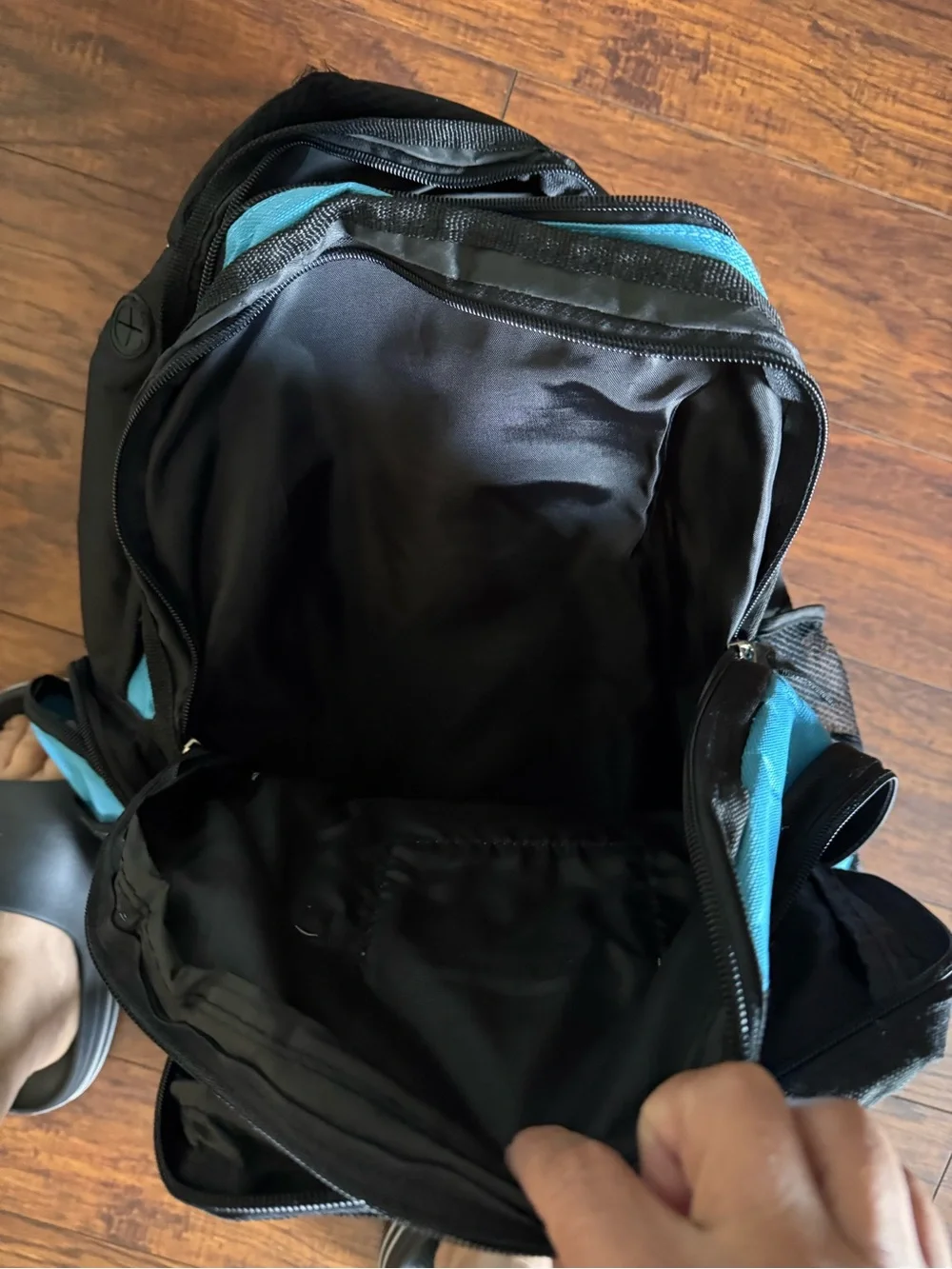 Athletic Works Men's Black, Blue and Gray Multi-Compartment Backpack